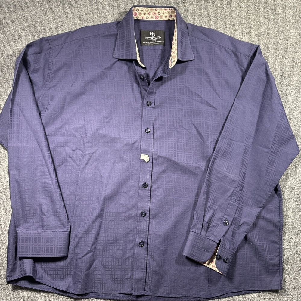 Big And Tall Purple Geometric Print Western Wear Rockabilly‎ Button Up